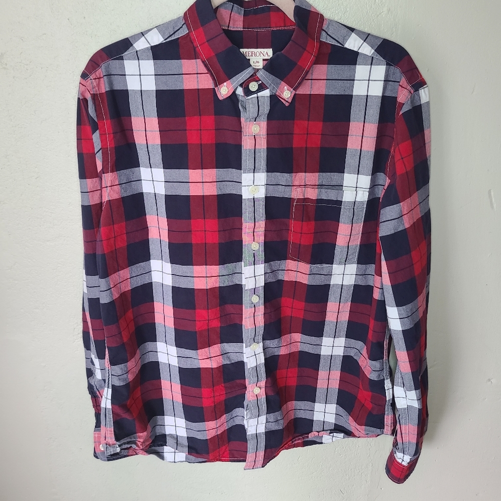 Merona Men's Plaid Button Down